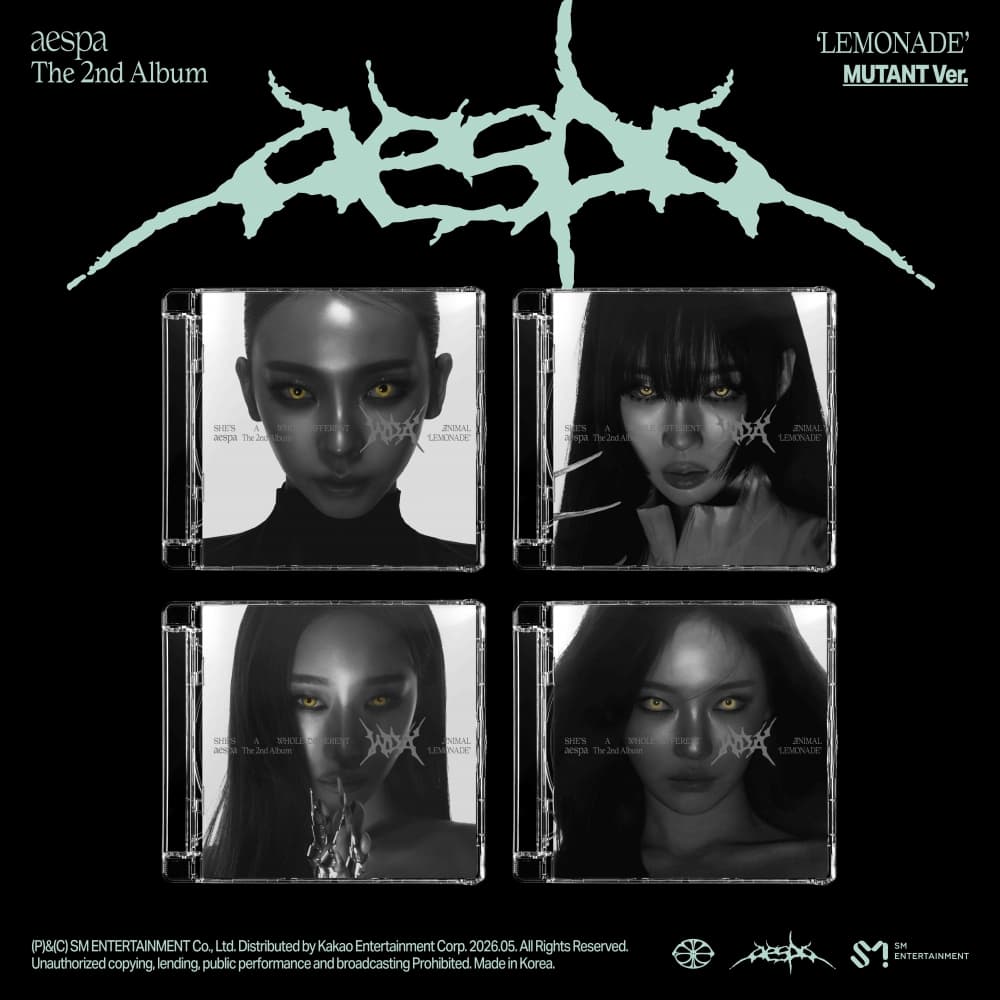 [세트/앨범4종]에스파 (aespa) - 정규 2집 [LEMONADE] (MUTANT Ver.)