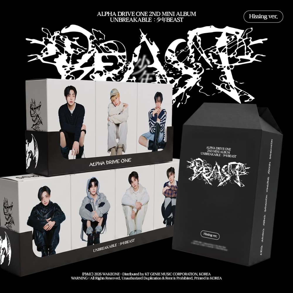 [세트/앨범7종] ALPHA DRIVE ONE (알파드라이브원) - 미니 2집 'UNBREAKABLE : 少年BEAST' (Hissing Ver.) (랜덤)
